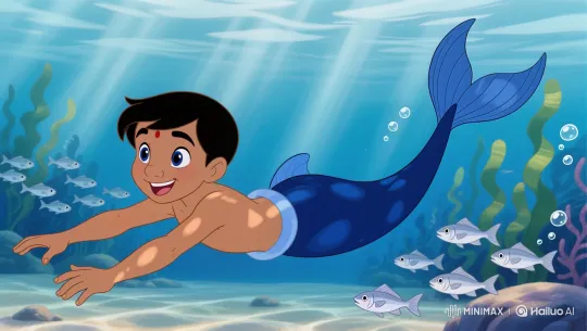 Merboy Swims Towards Camera, Knocks Playfully – AI Generated Video | Hailuo AI