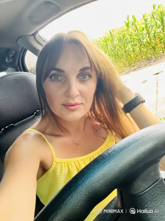Woman in Car Flirts with Camera, Reveals Tattoo – AI Generated Video | Hailuo AI
