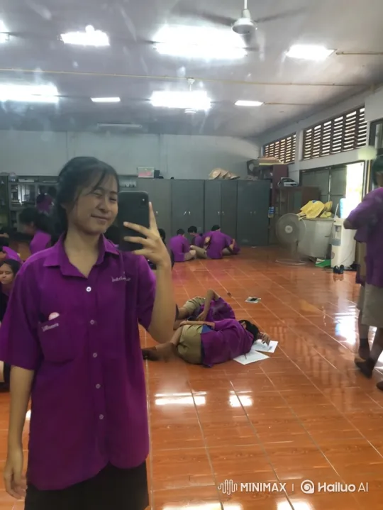 Young Girl Takes Selfie, Observes Classmates, Walks Away – AI Generated Video | Hailuo AI