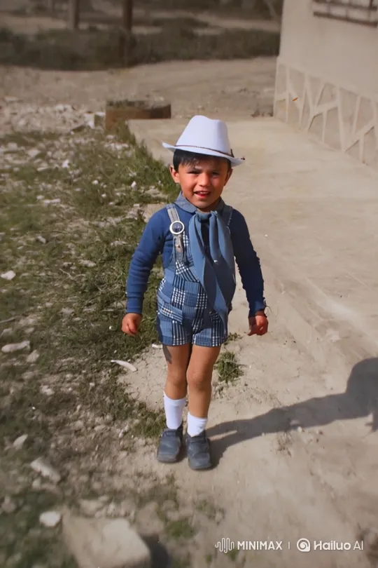 Boy Winks and Laughs on Dirt Path – AI Generated Video | Hailuo AI