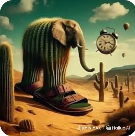 Surreal Desert Chase with Elephant-Cactus and Alien Invasion – AI Generated Video | Hailuo AI
