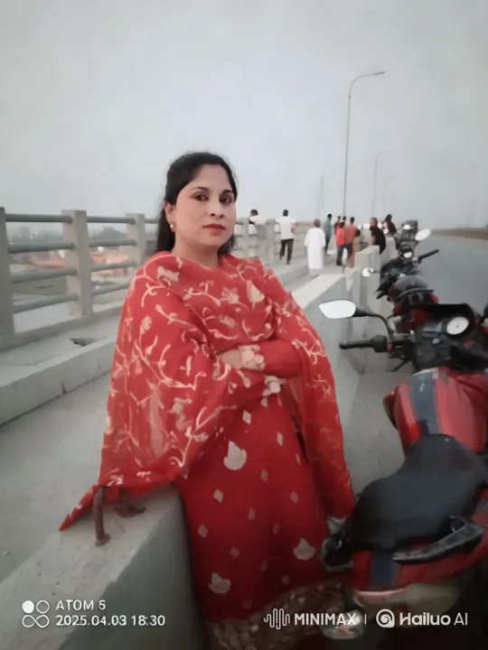Woman in Red Stands Poised on Overcast Bridge – AI Generated Video | Hailuo AI