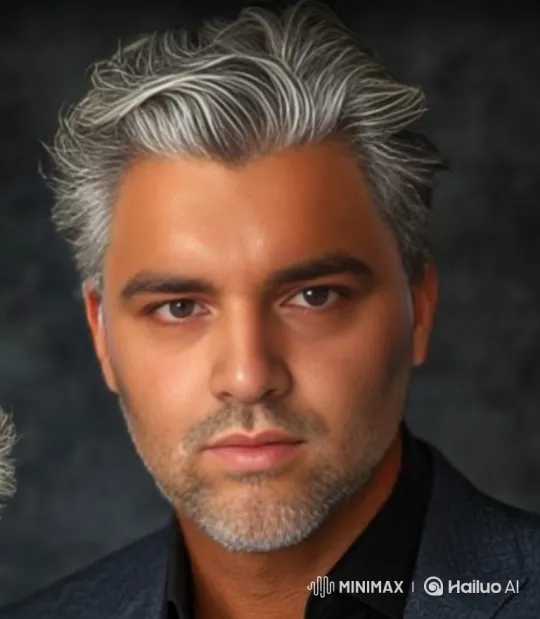 Stylish, Intense Man in Dark Studio Background – AI Generated Video | Hailuo AI