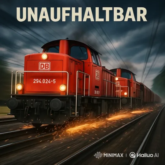 Runaway Freight Train Escorted by Helicopters in High-Speed Chase – AI Generated Video | Hailuo AI