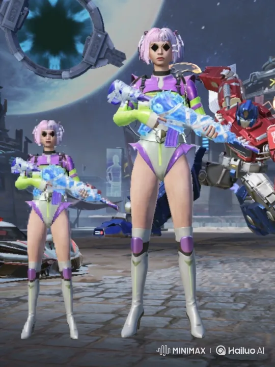 Futuristic Dancers on Extraterrestrial Snow with Saturn's View – AI Generated Video | Hailuo AI
