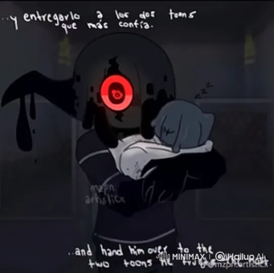 Dark Guardian Tenderly Watches Over Sleeping Creature – AI Generated Video | Hailuo AI