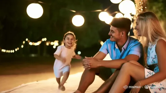 Family Love Captured in a Summer Evening's Warmth – AI Generated Video | Hailuo AI