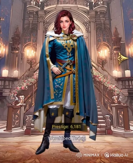Red-haired woman crowned as queen in ornate hall – AI Generated Video | Hailuo AI