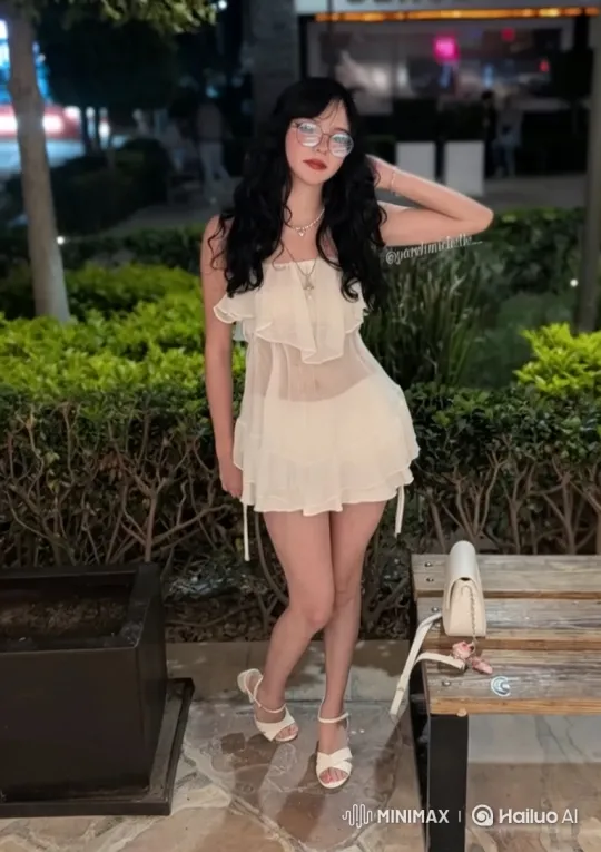 Woman Tied on Bench in Night Patio Scene – AI Generated Video | Hailuo AI