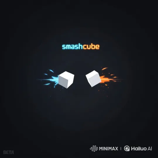 Smashcube: Dynamic Collision of Colored Cubes – AI Generated Video | Hailuo AI