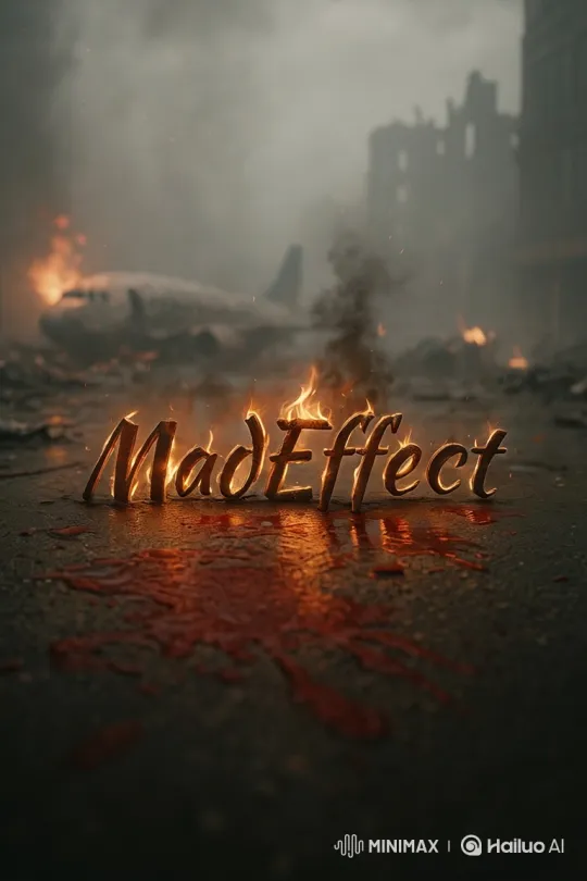 Dramatic Rise of 'MadEffect' Over Scorched Battlefield – AI Generated Video | Hailuo AI