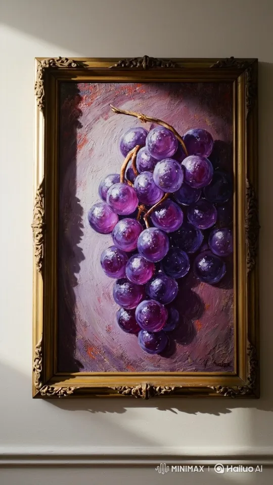 Anime Cosplayer Brings Painted Grapes to Life – AI Generated Video | Hailuo AI