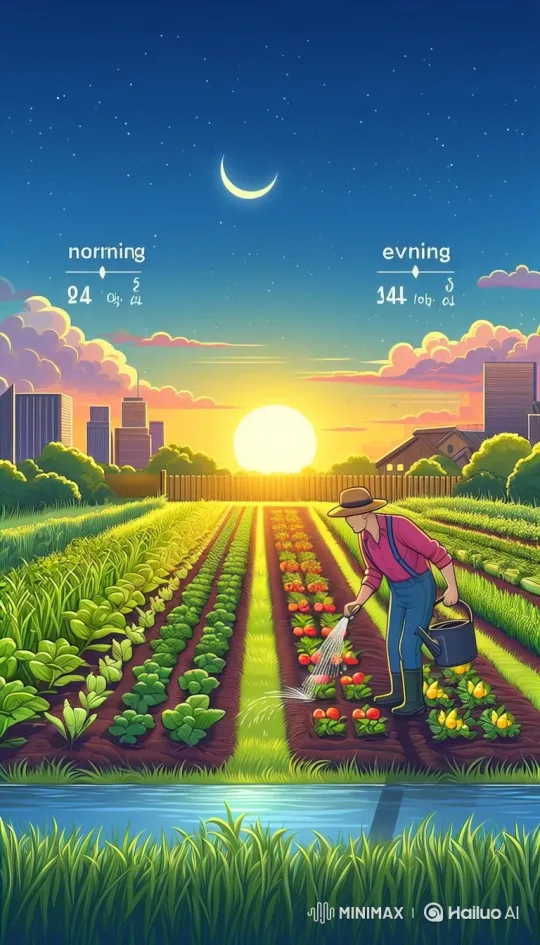 Urban Farmer Tends to Garden Under Changing Sky – AI Generated Video | Hailuo AI