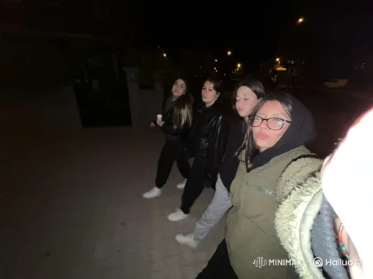 Young Women Detained by Police on Sidewalk at Night – AI Generated Video | Hailuo AI