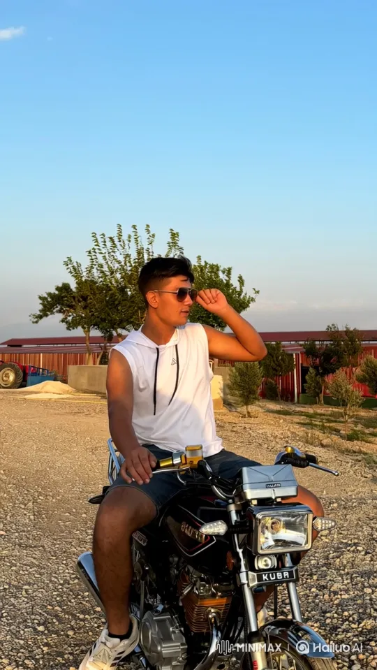 Young Man Surprised by Two Officers on Motorcycle – AI Generated Video | Hailuo AI