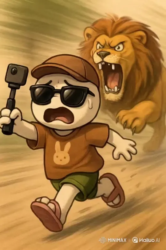 Photo of a Lion Chase Request – AI Generated Video | Hailuo AI