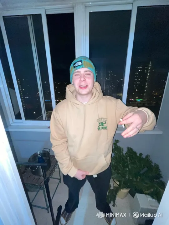 Young Man Performs Twerking with Oil on Balcony – AI Generated Video | Hailuo AI