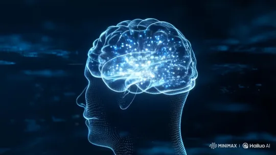 Digital Brain Pulsates in Futuristic AI Representation – AI Generated Video | Hailuo AI