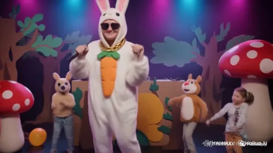 Cartoon Forest Stage Performance with Playful Children – AI Generated Video | Hailuo AI
