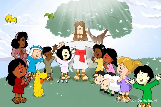 Jesus Welcomes Children and Tells a Calming Story – AI Generated Video | Hailuo AI