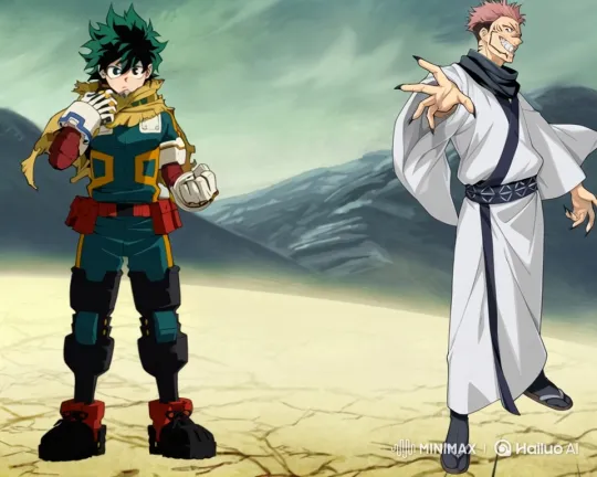Izuku Midoriya vs. Sukuna: Intense Hero Showdown – AI Generated Video | Hailuo AI
