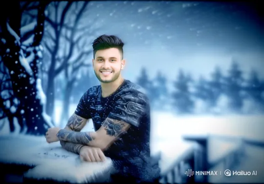 Young Couple Shares Intimate Moment in Winter Forest – AI Generated Video | Hailuo AI