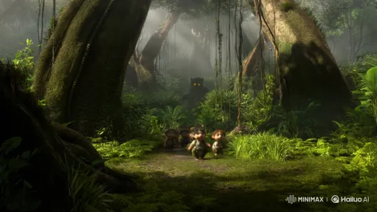 Gnomes Fearfully Encounter Menacing Jombi in Misty Jungle – AI Generated Video | Hailuo AI