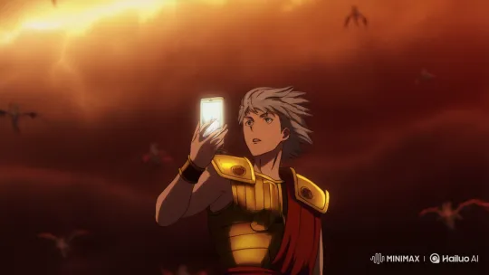 Roman Warrior Transforms Smartphone into Sword vs Monsters – AI Generated Video | Hailuo AI