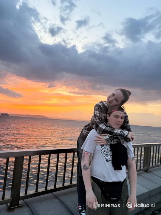 Family Embrace Captured on Intimate Summer Evening – AI Generated Video | Hailuo AI