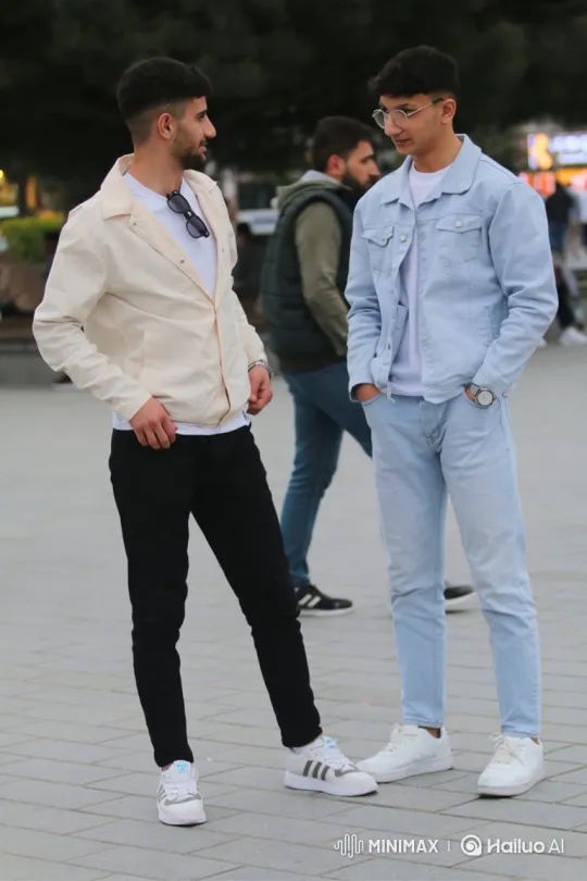 Young Men Surprised by Police on Public Plaza – AI Generated Video | Hailuo AI