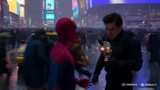 Spider-Man Faces Betrayal in Times Square Heist – AI Generated Video | Hailuo AI
