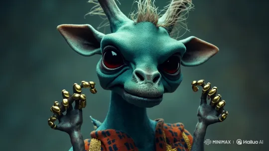 Fantastical Creature Rides an Alien Motorcycle – AI Generated Video | Hailuo AI