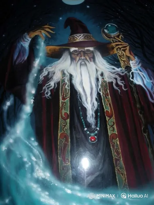 Powerful Wizard Conjures Magic in Starry Night Forest – AI Generated Video | Hailuo AI