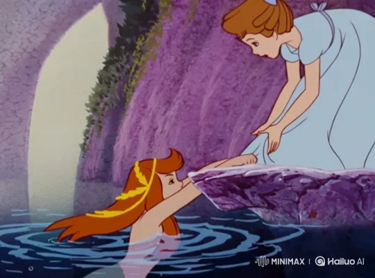 Young Girl and Mermaid Share an Affectionate Moment – AI Generated Video | Hailuo AI