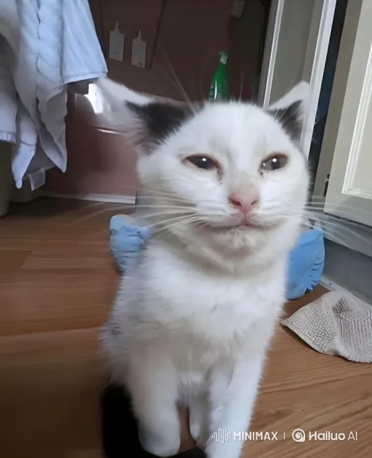 Cat Spins Like a Statue in Static Room – AI Generated Video | Hailuo AI