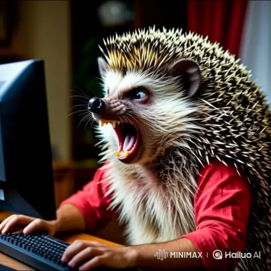 Anthropomorphic Hedgehog Destroys Computer in Furious Rage Explosion – AI Generated Video | Hailuo AI