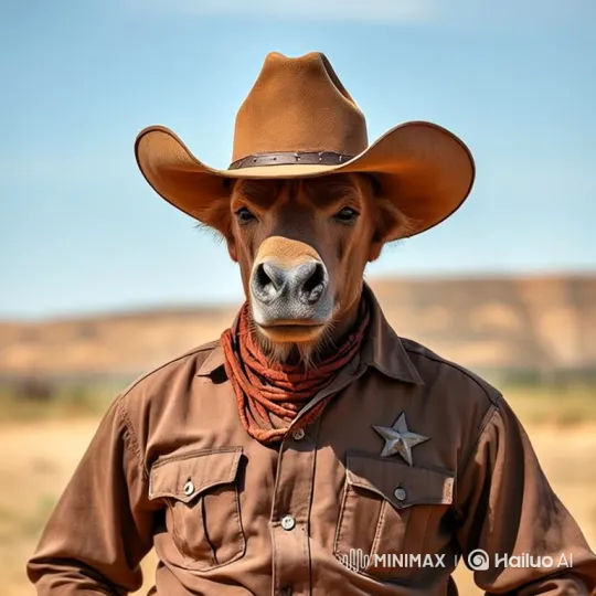 Anthropomorphic Sheriff Writing Letter in Rustic Office – AI Generated Video | Hailuo AI