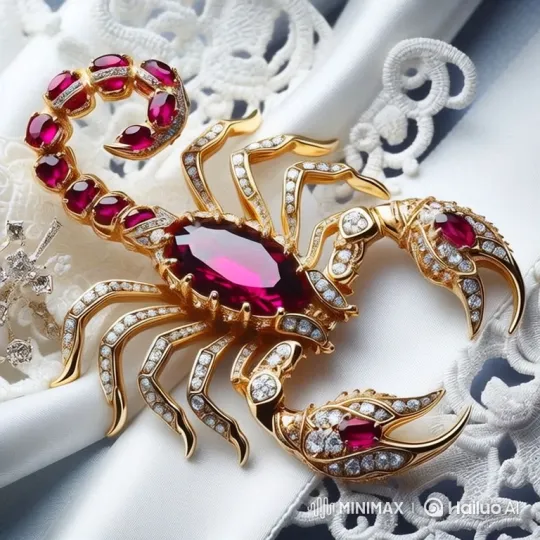 Jeweled Scorpion Brooch Comes to Life, Transforms into Marine Resident – AI Generated Video | Hailuo AI
