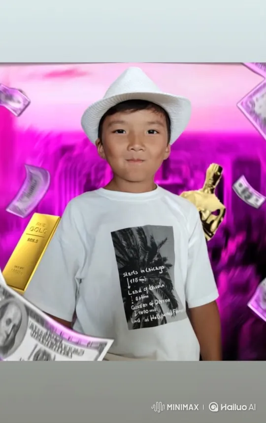 Young Boy Captures Floating Dollar in Surreal Setting – AI Generated Video | Hailuo AI