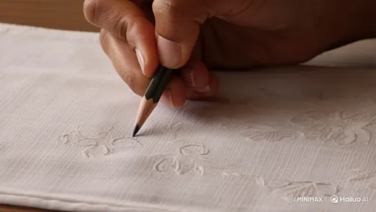 Crafting Chikankari: A Hand's Art on Fabric – AI Generated Video | Hailuo AI