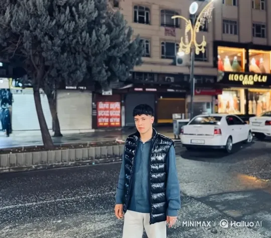 Young Man Flees Police Down Wet City Street – AI Generated Video | Hailuo AI