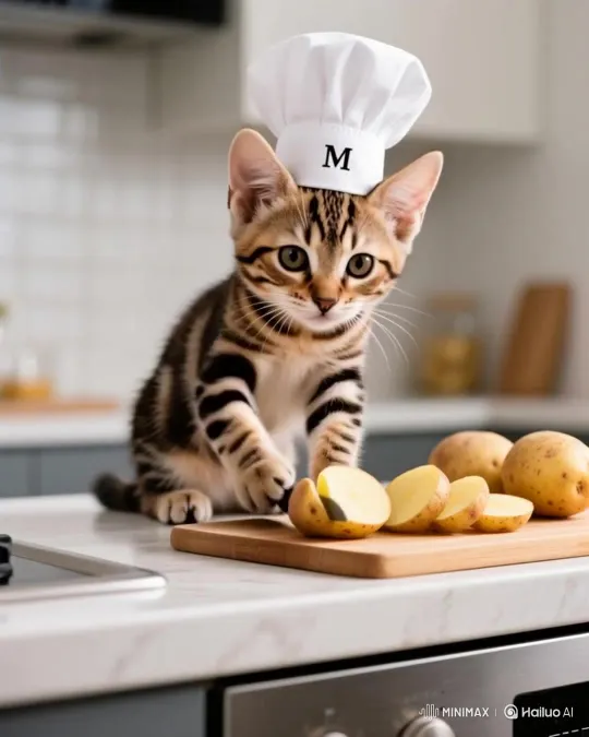 Cat's Culinary Ambition: Fish and Chips – AI Generated Video | Hailuo AI