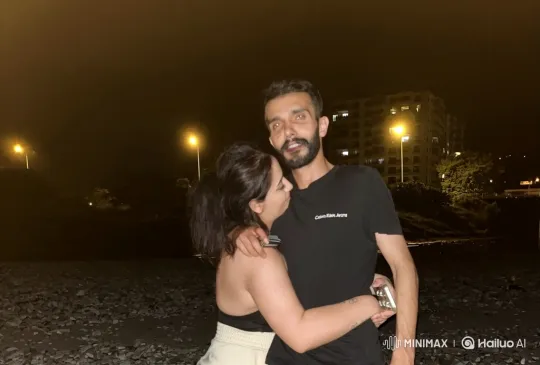 Couple and Daughter Embrace Under Streetlight – AI Generated Video | Hailuo AI