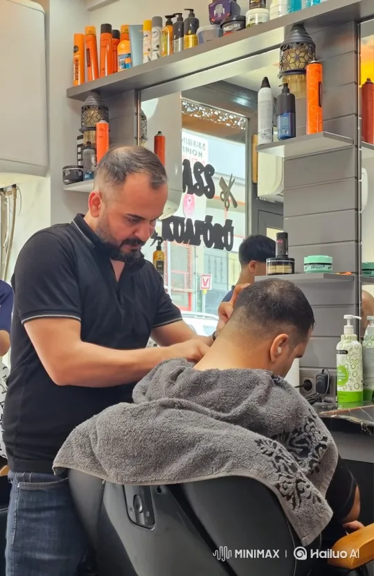 Barber Perfecting a Fade Haircut in Well-Lit Shop – AI Generated Video | Hailuo AI