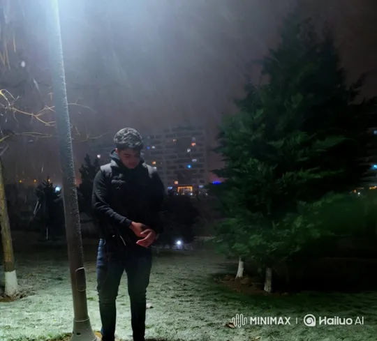 Young Man Arrested by Police in Snowy Park – AI Generated Video | Hailuo AI