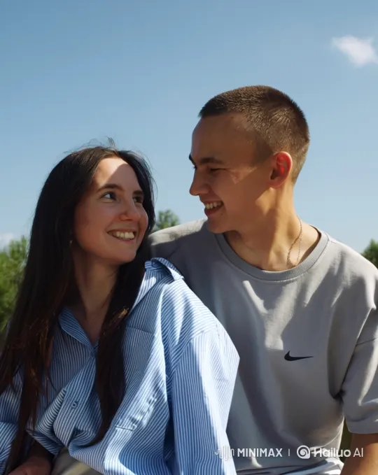 Young Family's Joyful Embrace Captured in Intimate Video – AI Generated Video | Hailuo AI
