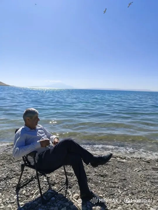 Middle-aged man calmly detained by police on a beach – AI Generated Video | Hailuo AI
