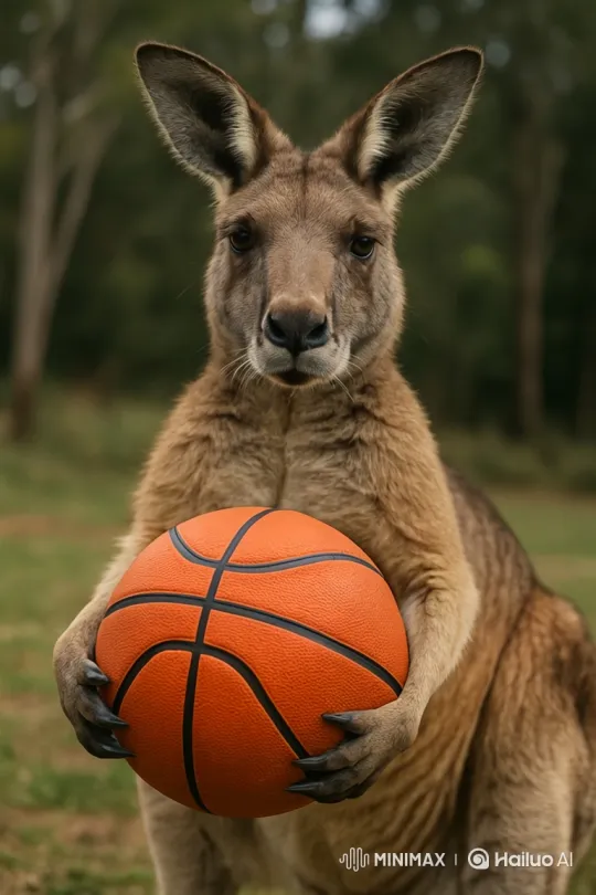 Kangaroo Roo Dunks Basketball at Game's End – AI Generated Video | Hailuo AI