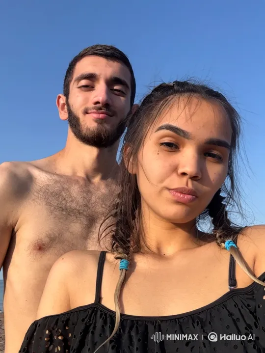 Family Embraces on Beach During Sunset – AI Generated Video | Hailuo AI