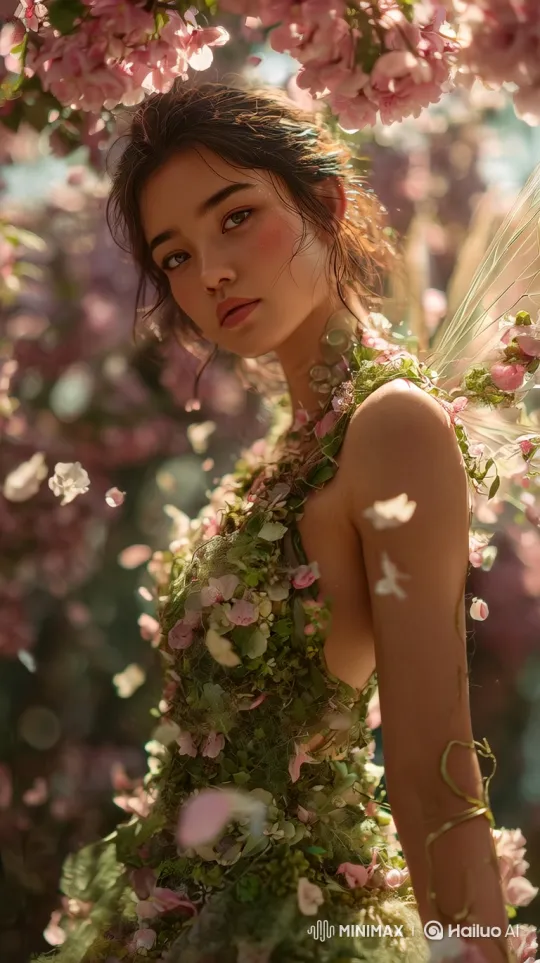 Asian Forest Nymph in Tranquil Golden Light – AI Generated Video | Hailuo AI